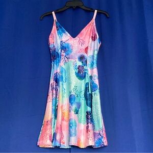 Pastel Rainbow Foral Coral Strappy Dress 🪸